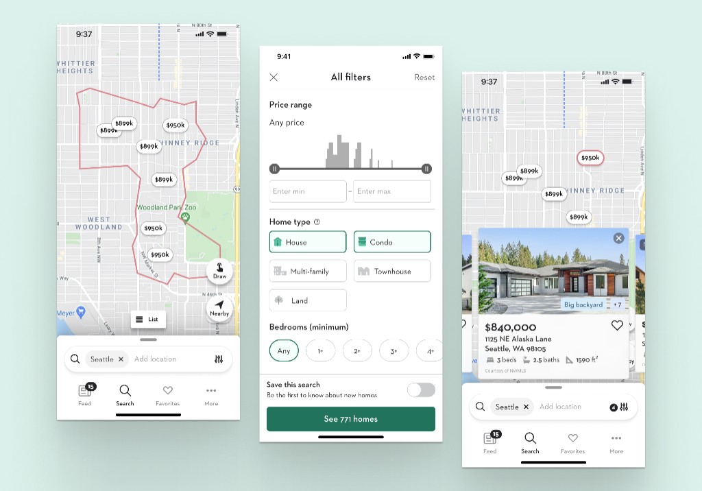 Flyhomes Search Mobile App Design