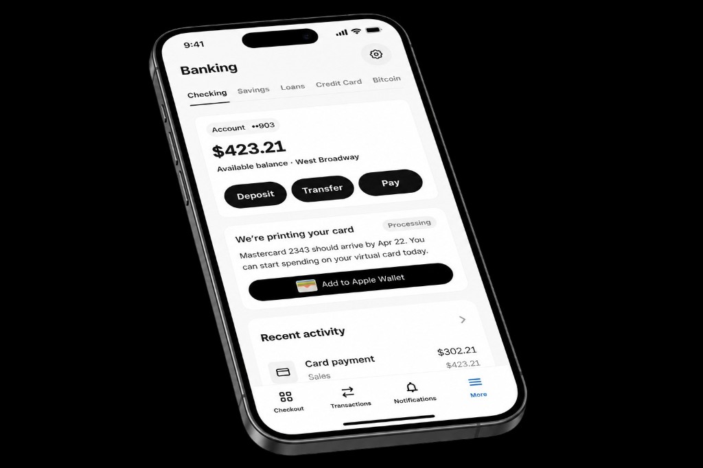 Square Banking App on iPhone